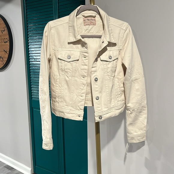 FREE PEOPLE NWT Rumors Denim Jacket / Ecru - XS - Picture 7 of 10